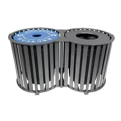 Large Outdoor Galvanized Steel Trash Can