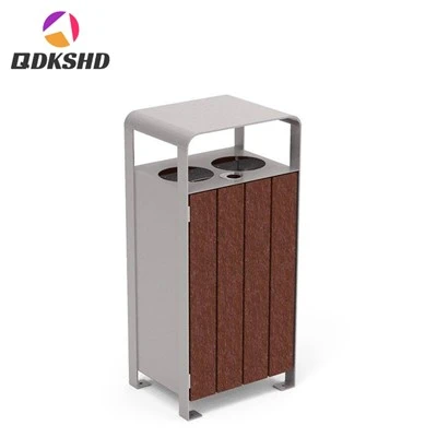 Modern Outdoor Trash Can With Ashtray